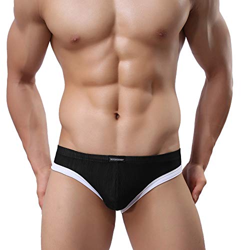 Athletic Jockstrap for Men - Stretchy Supportive Thong Underwear - Medium/Black