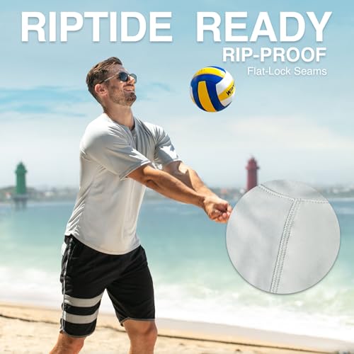 Men's Short Sleeve Swim Shirt - UPF 50+ Rash Guard - XX-Large Grey