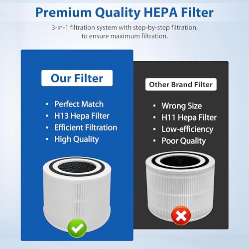 2 Pack 300 Replacement Filter Compatible with 300, 300-RF, 300S, 3-in-1 H13 Grade 300 Filter, Part # 300-RF (2 Pack)