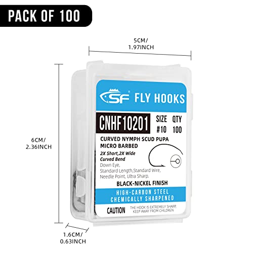 Ultra Sharp Fly Tying Hooks - Size #16, 100 Pcs - CNHF-16