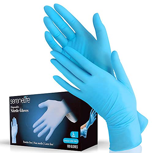 100 Pcs Nitrile Disposable Gloves - Soft Industrial Grade Gloves, Nitrile Gloves 4 Mil Powder-Free, Latex-Free Protective Gloves, Ambidextrous, Soft and Comfortable, Size Small