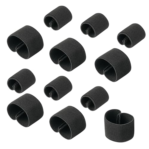12-Pack Elastic Loop Keepers for 1" Backpack Straps & Belts