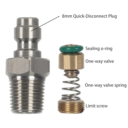 1/8 NPT Male Thread Quick-Disconnect Plug Adapter - Stainless Steel