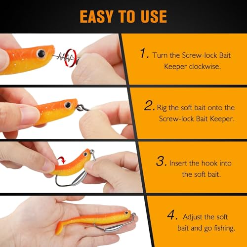 Dovesun 12PCS/44PCS Weighted Swimbait Hooks Fishing Saltwater