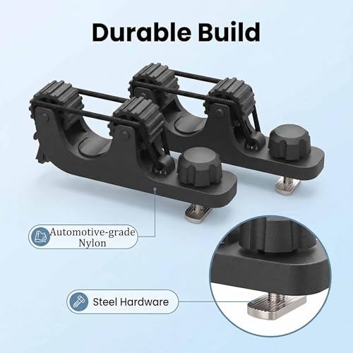 Kayak Paddle Holder Track Mount - 360° Swivel, Saltwater-Resistant