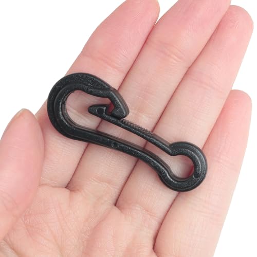 16PCS Outdoor Rucksack Plastic Quick Hooks - 47mm Black