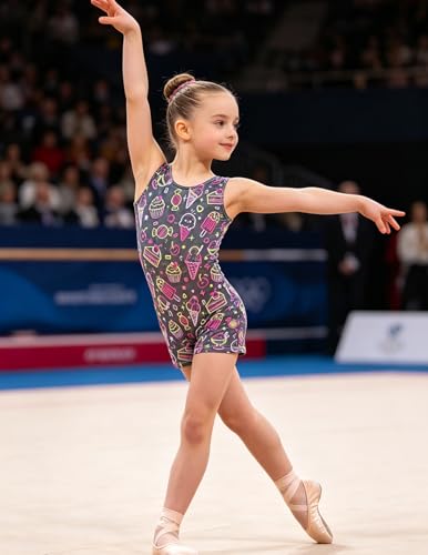 Sparkly Metallic Gold Gymnastics Leotards Outfit - 4-5T