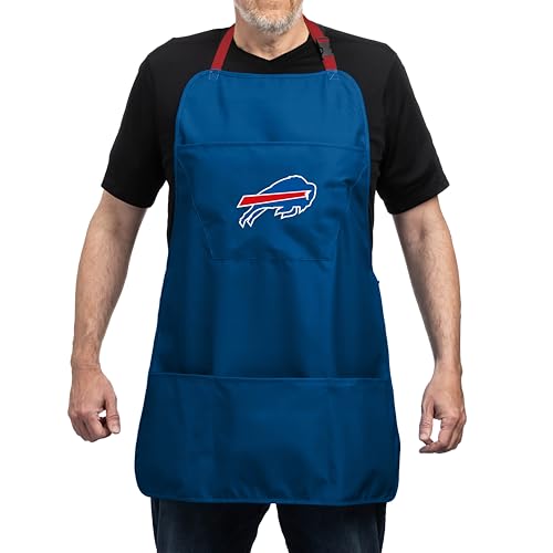 NFL Buffalo Bills Cooking Apron - Blue with Adjustable Straps & Pockets
