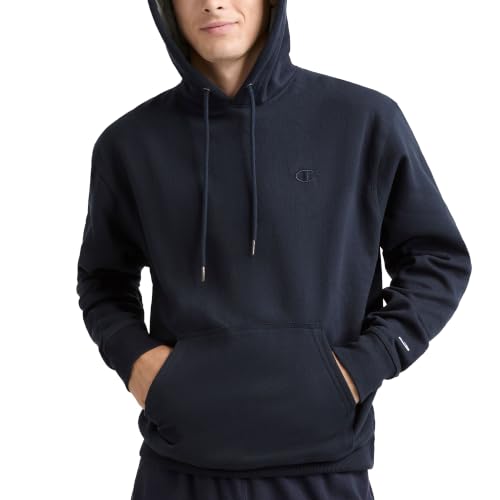 Champion Men's Pullover Fleece Hoodie Large Original Navy - Standard Fit, Midweight, Logo