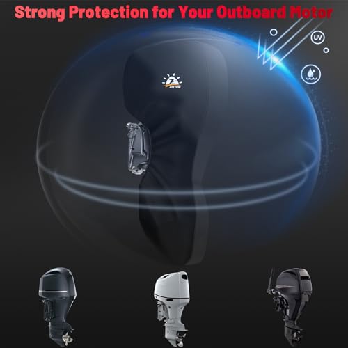 Zettum 100-140 HP Outboard Motor Cover 600D Waterproof Heavy-Duty Fade-Resistant