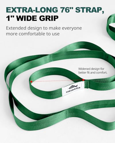 Non-Elastic Stretching Strap for Physical Therapy & Rehab - Hunter Green/75"x1"