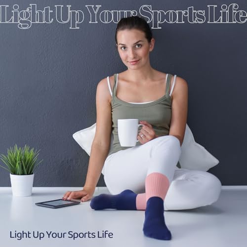 5-Pack Cotton Pilates Socks for Women with Grips - Color Blocking