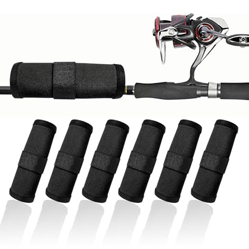 Creztail 6pcs Fishing Hook Covers 5.9in Roll-Up Lure Wraps, Black