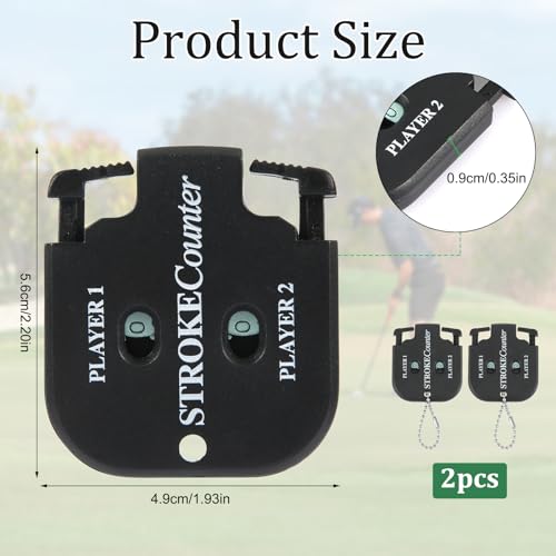 Golf Stroke Counter - 2 Pack Mini Black Clicker Score Keepers