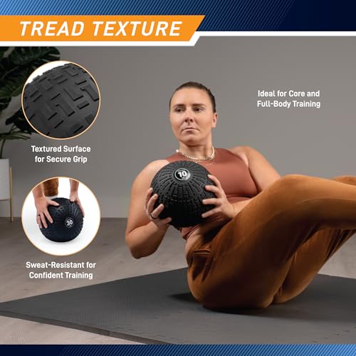 MARCY Slam Ball 30 lb Non-Bounce Medicine Ball with Textured Grip