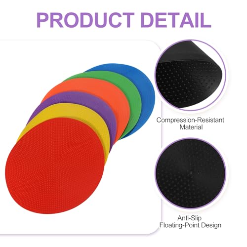 Agility Spot Markers - Non-Slip Floor Dots for Training - Black 8 Inch