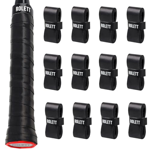 12 Pack Tennis Racket Overgrip Tape - Anti-Slip Absorbent PU Grip