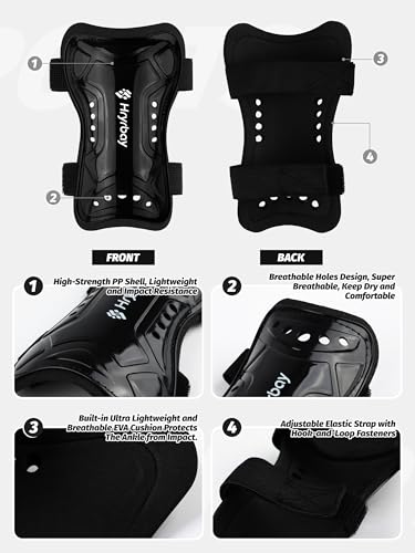 Kids Soccer Shin Guards and Socks Set - Black Medium