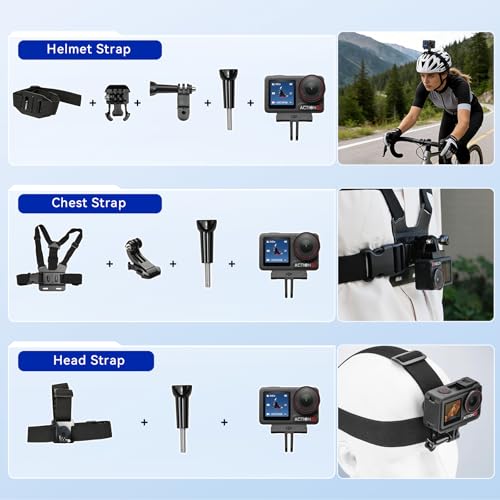 Osmo Action 5 Pro Waterproof Action Camera Bundle - 58Pcs Set + 3 Batteries