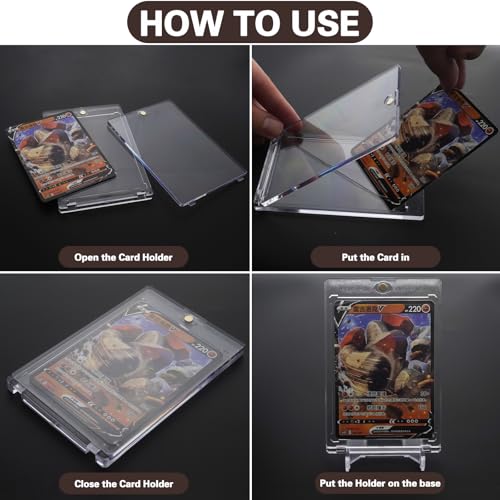 Magnetic Trading Card Holders with Adjustable Display Stand