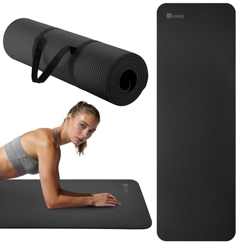 Extra Thick NBR Yoga Mat - Non-Slip, Cushioned, 72"x24"x10mm - Black