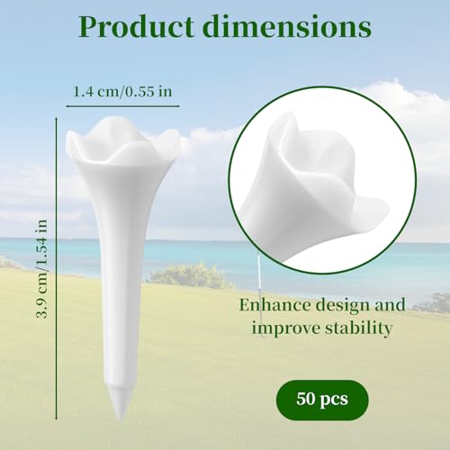 50 Pack Short Plastic Golf Tees - 1.5 Inch for Drivers & Woods