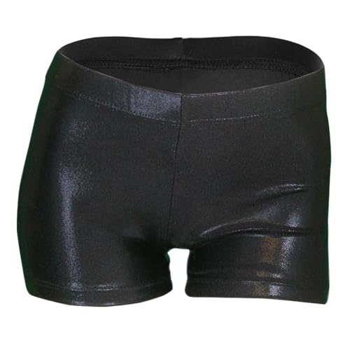 Girls Gymnastics Shorts - Sparkle Dance Athletic Short 4T-12T - Black