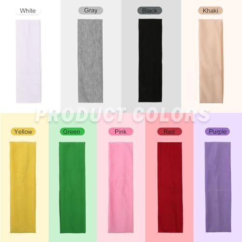 9-Pack Non-Slip Elastic Headbands for Women & Men - 9 Colors