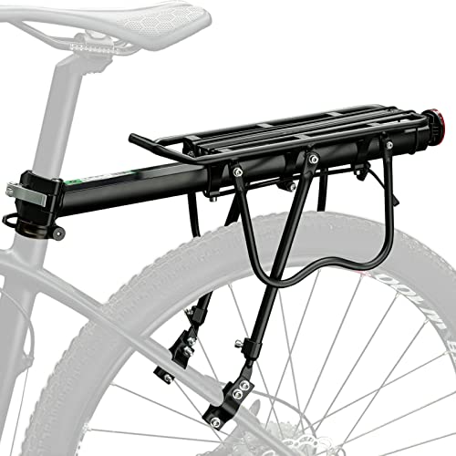 Rear Bike Rack - Quick Release Aluminum Alloy Cargo Rack - All Black