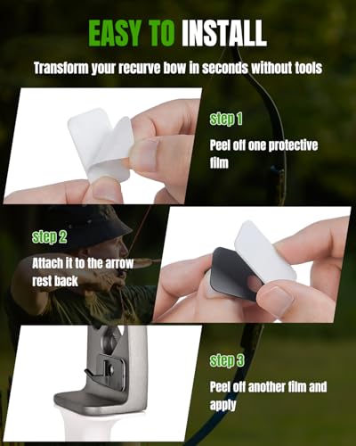 Recurve Bow Arrow Rest - Adhesive Plastic Support for Right Hand, 8-Piece Set