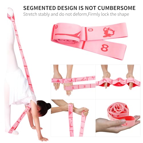 Kids Stretching Strap with 8 Loops - Pink Dance & Gymnastics Band