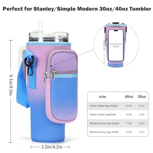 GOEWY Water Bottle Carrier Bag for Stanley Cup 40/30oz with Phone