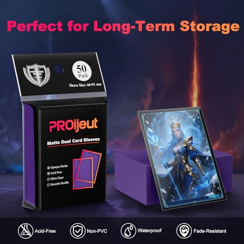 200 Pack Card Sleeves, Matte Dual Trading Sleeves with Opaque Back &