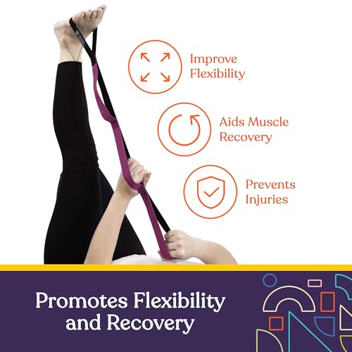 Yoga Strap for Stretching and Flexibility Training - Purple