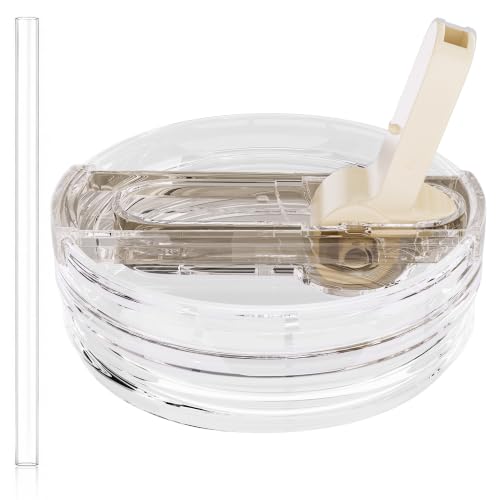 40 oz Leakproof Flip Straw Lid for STANLEY ProTour Tumbler - Cream