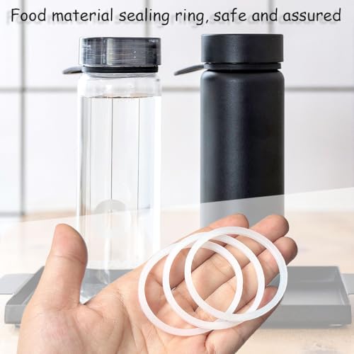 6-Piece Silicone Water Bottle Gasket Replacement for Wide Mouth Lids