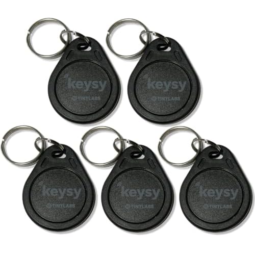 Keysy Rewritable RFID Key Fobs (5-Pack, Black)