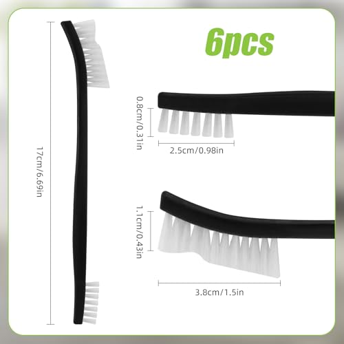 6-Piece Double-Ended Cleaning Brush Set - Nylon Bristle Detail Tools