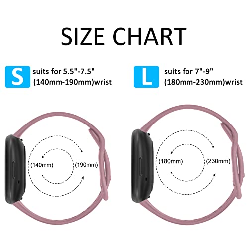 Sport Bands for Fitbit Sense 2 & Versa 4 - 3 Pack, Starlight/Milk Tea/Smoke Violet, Small