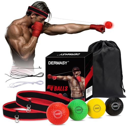 Boxing Reflex Ball Set - Training Balls with Headband - 4 Balls