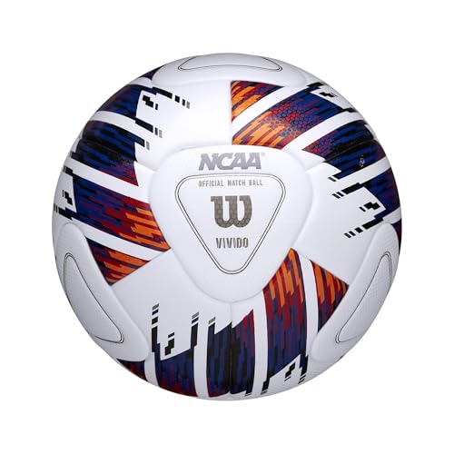 Wilson NCAA Vivido Soccer Ball - Size 5, White/Orange/Purple