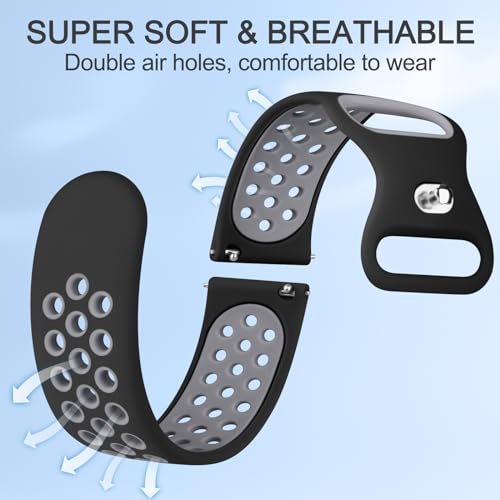 Soft Silicone Sport Watch Band for Garmin Vivoactive 4/Venu 3/Venu 2 & Forerunner 265/255