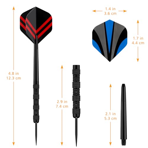 Accmor Metal Tip Darts, Steel 14 Grams Professional Darts Set, for