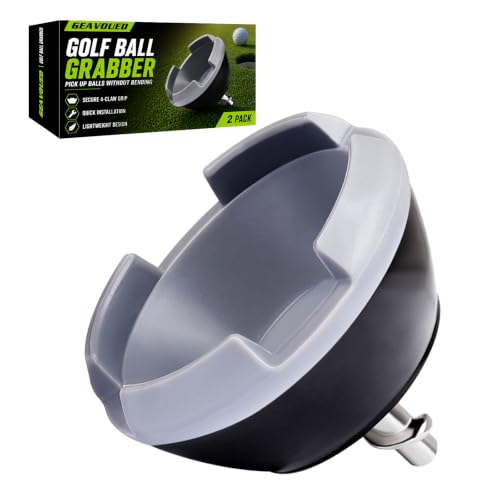 GEAVOUED Golf Ball Picker Upper for Putter – 2 Pack, 4-Claw Grabber, Grey