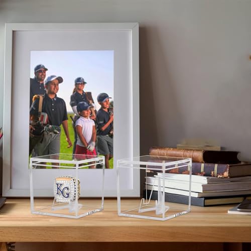 Championship Ring Display Case Set - 3 Clear Acrylic Holders
