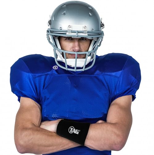 Football Quarterback Wrist Band - Five Window - 6" x 4" - Black