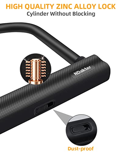 NDakter 18mm Heavy-Duty Anti-Theft Bike U Lock with 3 Keys, 5.9 x 2.6in Inner Size