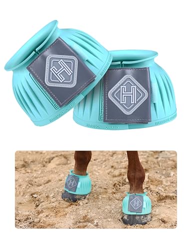 Rubber Bell Boots for Horses - Hoof Overreach Protection, X-Large Turquoise