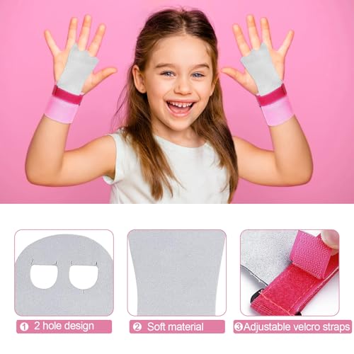 Pink Medium Kids Gymnastics Hand Grips & Wristbands - Youth Sports Support