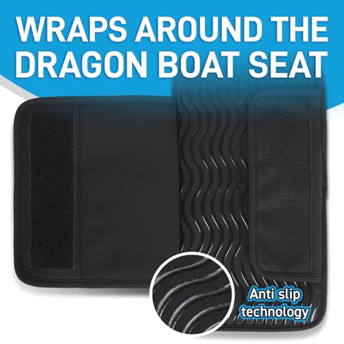 Hornet Watersports IDBF Approved Dragon Boat Seat Pad Black - Secure Strap & Storage Pockets